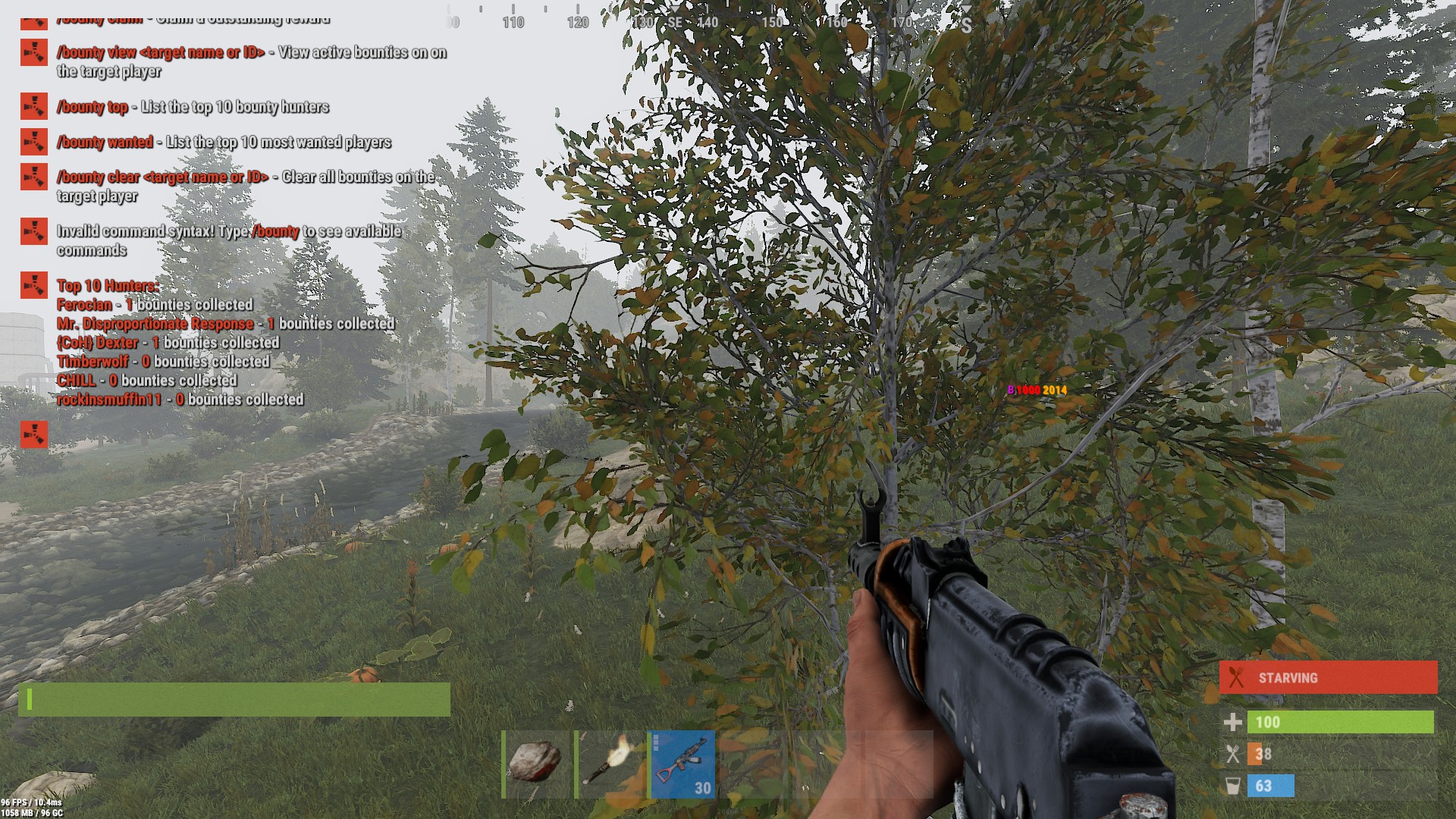 This is what happens when I type /bounty wanted